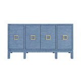 Worlds Away Effie Blue Buffet | Grasscloth Console at Fig Linens and Home - Front View