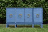 Worlds Away Effie Blue Buffet | Grasscloth Console at Fig Linens and Home - Outdoor View 1