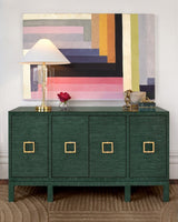 Effie Green Grasscloth Buffet Table by Worlds Away at Fig Linens and Home - Lifestyle 2