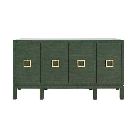 Effie Green Grasscloth Buffet Table by Worlds Away at Fig Linens and Home - Front View 1