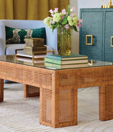 Effie Green Grasscloth Buffet Table by Worlds Away at Fig Linens and Home - Lifestyle 3