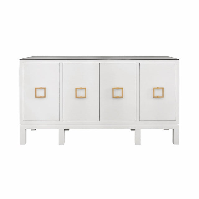 Worlds Away Effie White Buffet | Dining Room Storage Cabinet at Fig Linens and Home 1