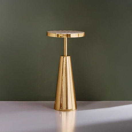 Elias Tapered Brass Side Table by Worlds Away 12" Dia x 24"H Brass at FIG LINENS AND HOME 3
