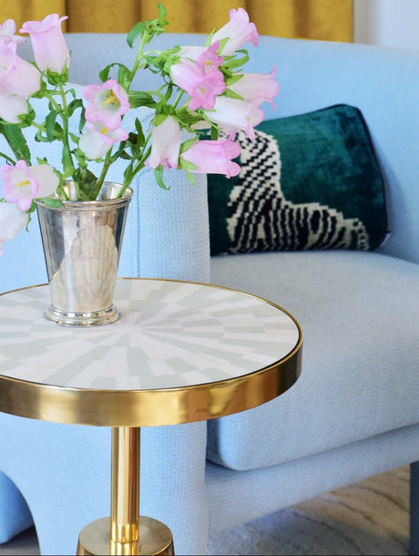 Elias Tapered Brass Side Table by Worlds Away 12" Dia x 24"H Brass at FIG LINENS AND HOME 4