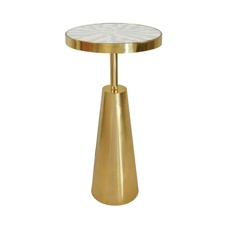 Elias Tapered Brass Side Table by Worlds Away 12" Dia x 24"H Brass at FIG LINENS AND HOME 1
