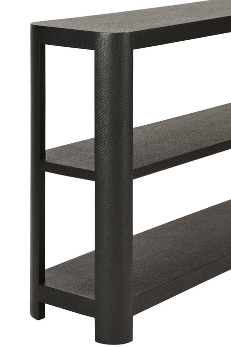 Emery Black Console Table by Worlds Away at Fig Linens and Home - Corner View
