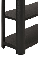 Emery Black Console Table by Worlds Away at Fig Linens and Home - Grasscloth Detail View