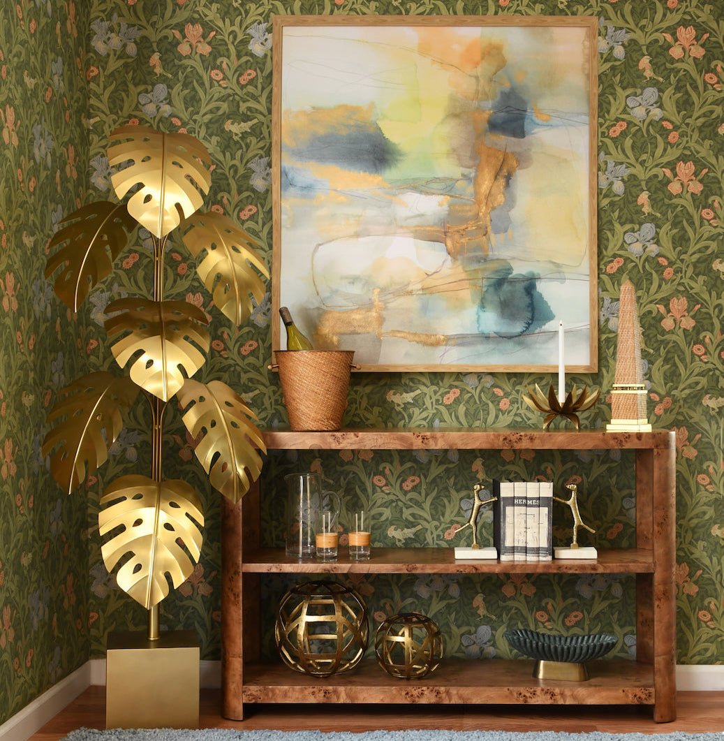 Emery Dark Burlwood Console Table by Worlds Away at Fig Linens and Home - Lifestyle View 1