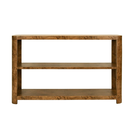 Emery Dark Burlwood Console Table by Worlds Away at Fig Linens and Home - Front View