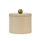 Worlds Away Emma Round Ivory Container | Decorative Round Box with Lid at Fig Linens and Home 1