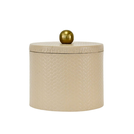 Worlds Away Emma Round Ivory Container | Decorative Round Box with Lid at Fig Linens and Home 1
