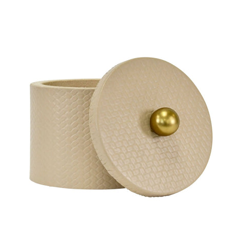 Worlds Away Emma Round Ivory Container | Decorative Round Box with Lid at Fig Linens and Home 2