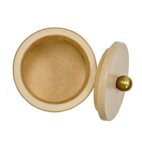 Worlds Away Emma Round Ivory Container | Decorative Round Box with Lid at Fig Linens and Home 3