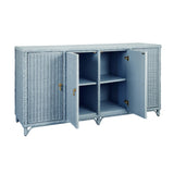 Worlds Away Evander Light Blue Cabinet at Fig Linens and Home - Angle Open