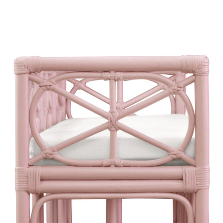 Worlds Away Ferguson Pink Bench at Fig Linens and Home - Detail 3