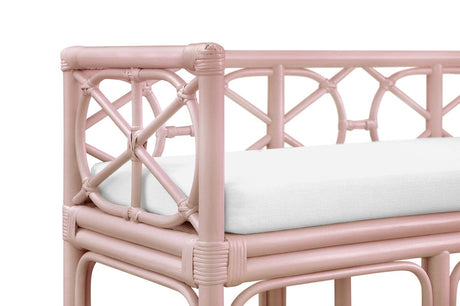 Worlds Away Ferguson Pink Bench at Fig Linens and Home - Detail 2