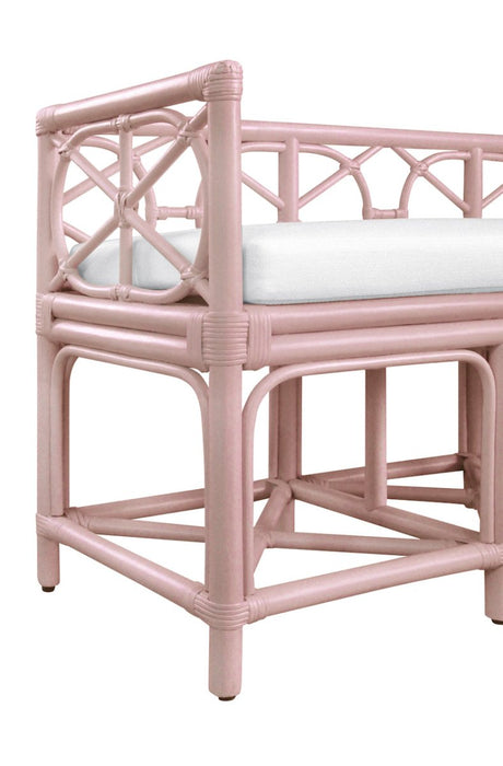 Worlds Away Ferguson Pink Bench at Fig Linens and Home - Detail