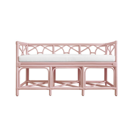 Worlds Away Ferguson Pink Bench at Fig Linens and Home - Front