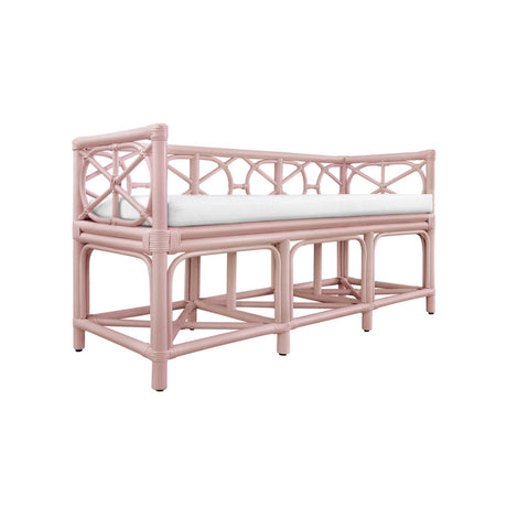 Worlds Away Ferguson Pink Bench at Fig Linens and Home - Angle