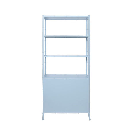 Flynn Blue Grasscloth Etagere by Worlds Away at Fig Linens and Home - Reverse View