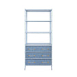 Flynn Blue Grasscloth Etagere by Worlds Away at Fig Linens and Home - Front View