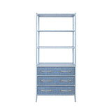 Flynn Blue Grasscloth Etagere by Worlds Away at Fig Linens and Home - Front View
