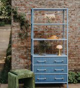Flynn Blue Grasscloth Etagere by Worlds Away at Fig Linens and Home - Lifestyle 2