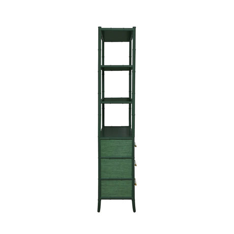 Flynn Green Grasscloth Etagere by Worlds Away at Fig Linens and Home - Side View