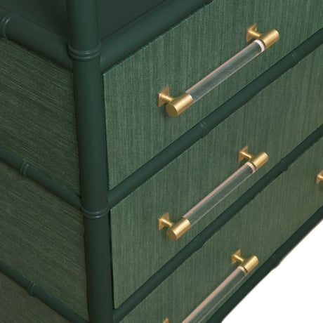 Flynn Green Grasscloth Etagere by Worlds Away at Fig Linens and Home - Hardware View