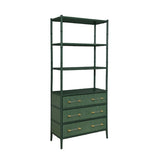 Flynn Green Grasscloth Etagere by Worlds Away at Fig Linens and Home - Angle View