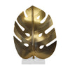 Frond Medium Antique Brass Leaf Sculpture by Worlds Away 17.7" H x 11" W  x 11" D Antique Brass and White at FIG LINENS AND HOME 1