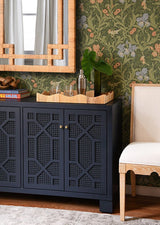 Geneva Natural Rattan Mirror by Worlds Away at Fig Linens and Home - Lifestyle 4