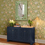 Wall Mirror - Worlds Away Geneva Sage Rattan Mirror at Fig Linens and Home 6
