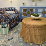 Giada Rattan Coffee Table by Worlds Away | Round Coffee Tables at Fig Linens and Home 1