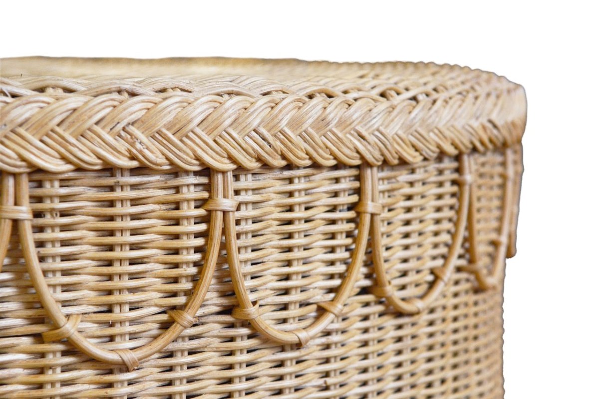 Giada Rattan Coffee Table by Worlds Away | Round Coffee Tables at Fig Linens and Home 6