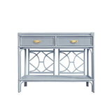 Gideon Light Blue Console Table by Worlds Away at Fig Linens and Home - Front View