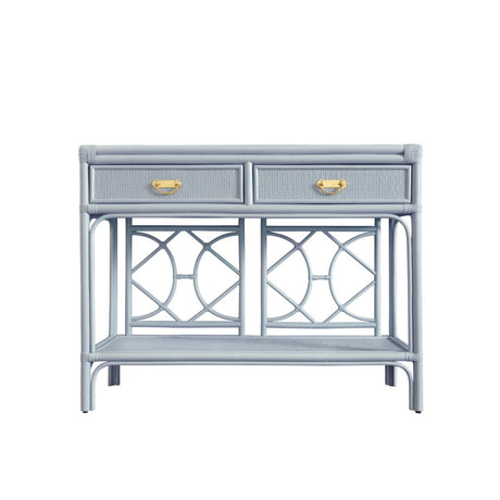 Gideon Light Blue Console Table by Worlds Away at Fig Linens and Home - Front View