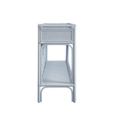 Gideon Light Blue Console Table by Worlds Away at Fig Linens and Home - Side View