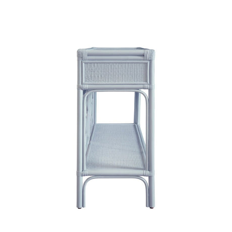Gideon Light Blue Console Table by Worlds Away at Fig Linens and Home - Side View