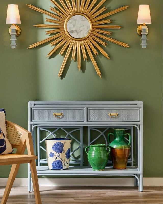 Gideon Light Blue Console Table - Worlds Away Furniture at Fig Linens and Home