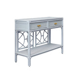 Gideon Light Blue Console Table by Worlds Away at Fig Linens and Home - Angle View 1