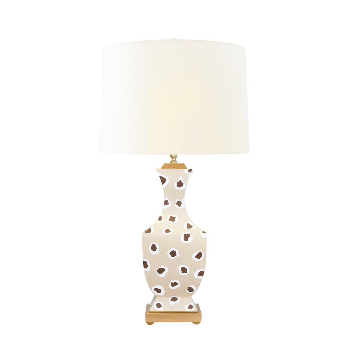 Gina Handpainted Brown Leopard Table Lamp by Worlds Away at Worlds Away - Light On View