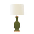 Gina Handpainted Olive and Gold Tole Lamp by Worlds Away at Fig Linens and Home - View 1 Unlit
