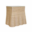 Giselle Scalloped Rattan Side Table | Worlds Away Furniture at Fig Linens and Home - Angle