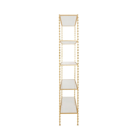 Goldie Ball Lined Etagere in Gold Leaf by Worlds Away 37.75"W x 14.5"D x 83"H Gold at FIG LINENS AND HOME 3