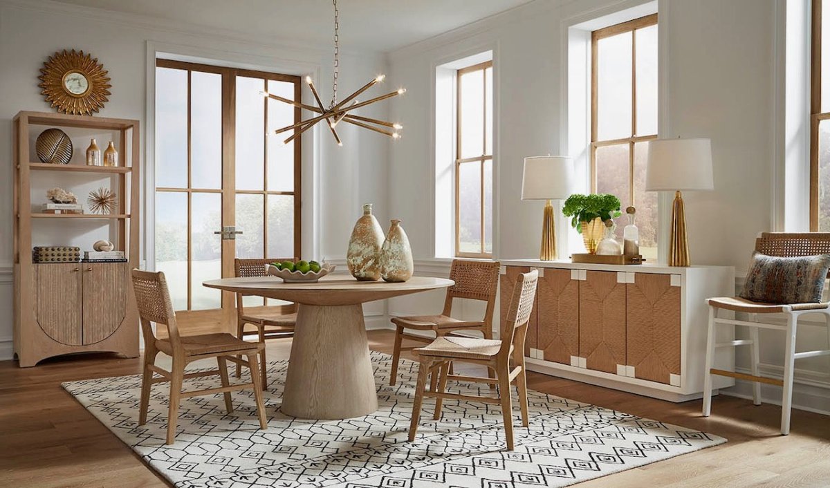 Hamilton Cerused Oak Dining Table by Worlds Away - Lifestyle 2 at Fig Linens and Home