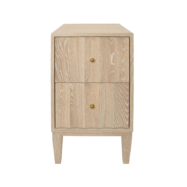 Hammond Cerused Oak Side Table by Worlds Away 29"H x 16.25"W x 18"D Cerused Oak at FIG LINENS AND HOME 1