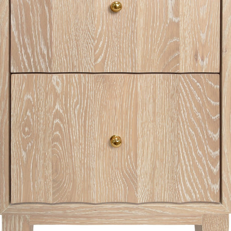 Hammond Cerused Oak Side Table by Worlds Away 29"H x 16.25"W x 18"D Cerused Oak at FIG LINENS AND HOME 3