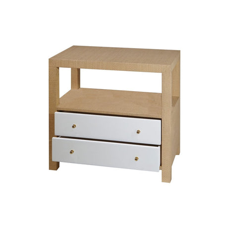 Hattie Natural Side Table by Worlds Away - Angle View at Fig Linens and Home