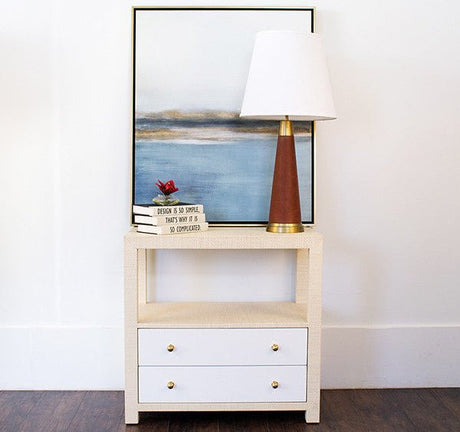 Hattie Natural Side Table by Worlds Away at Fig Linens and Home - Lifestyle 2